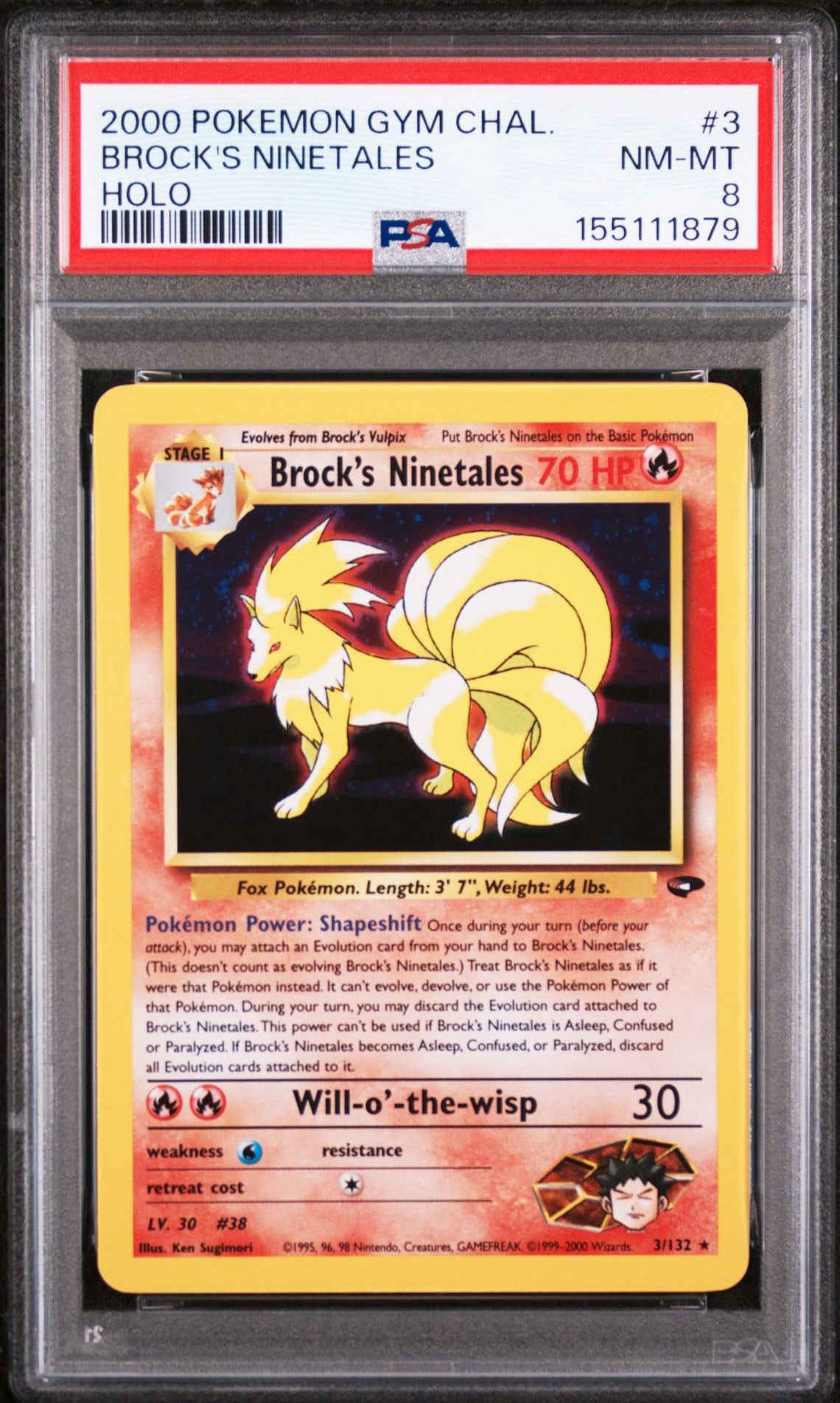 Brock's Ninetales PSA 8.0 NM - MT