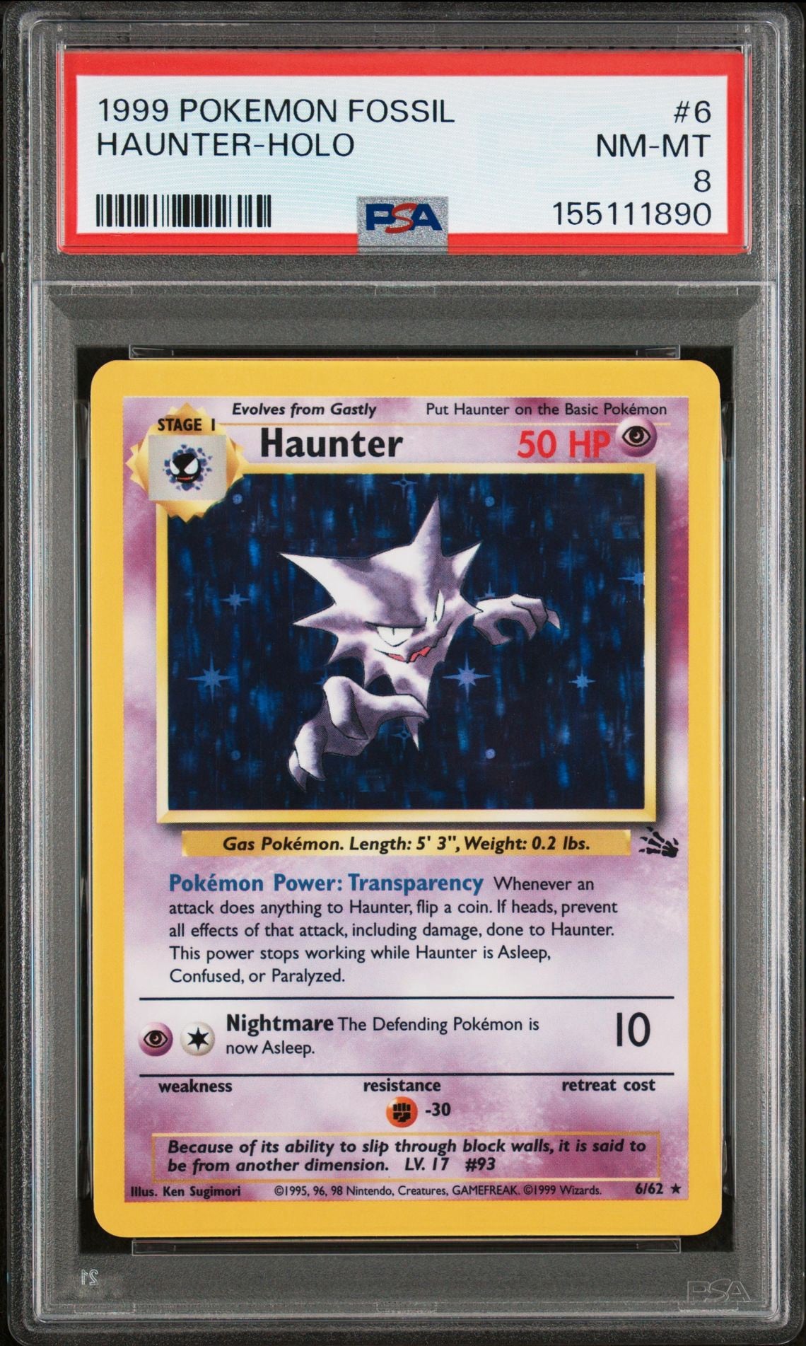 Haunter PSA 8.0 NM - MT