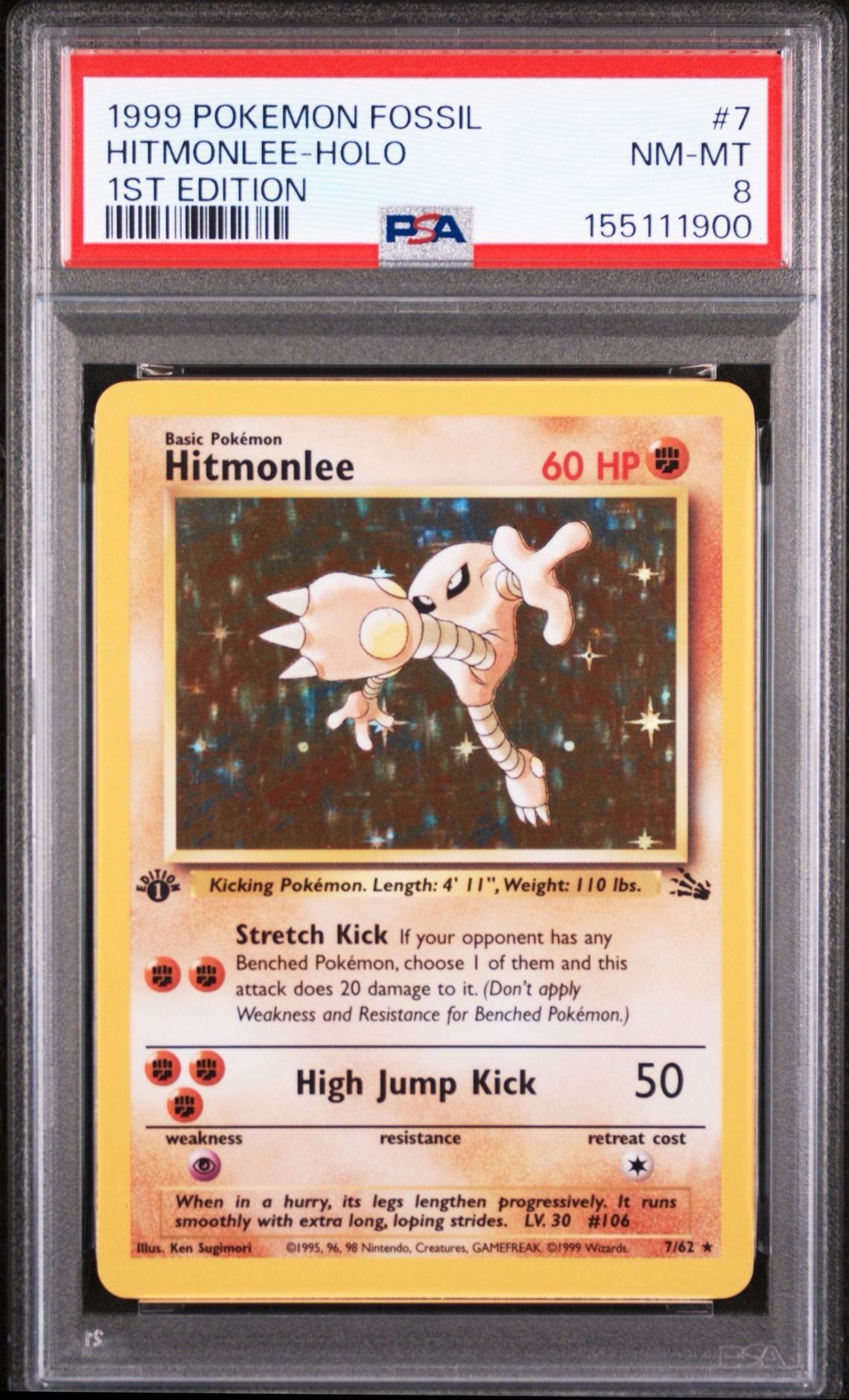 1st ed Hitmonlee PSA 8.0 NM - MT