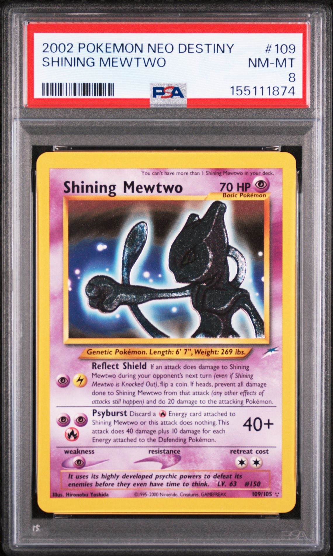 Shining Mewtwo PSA 8.0 NM - MT