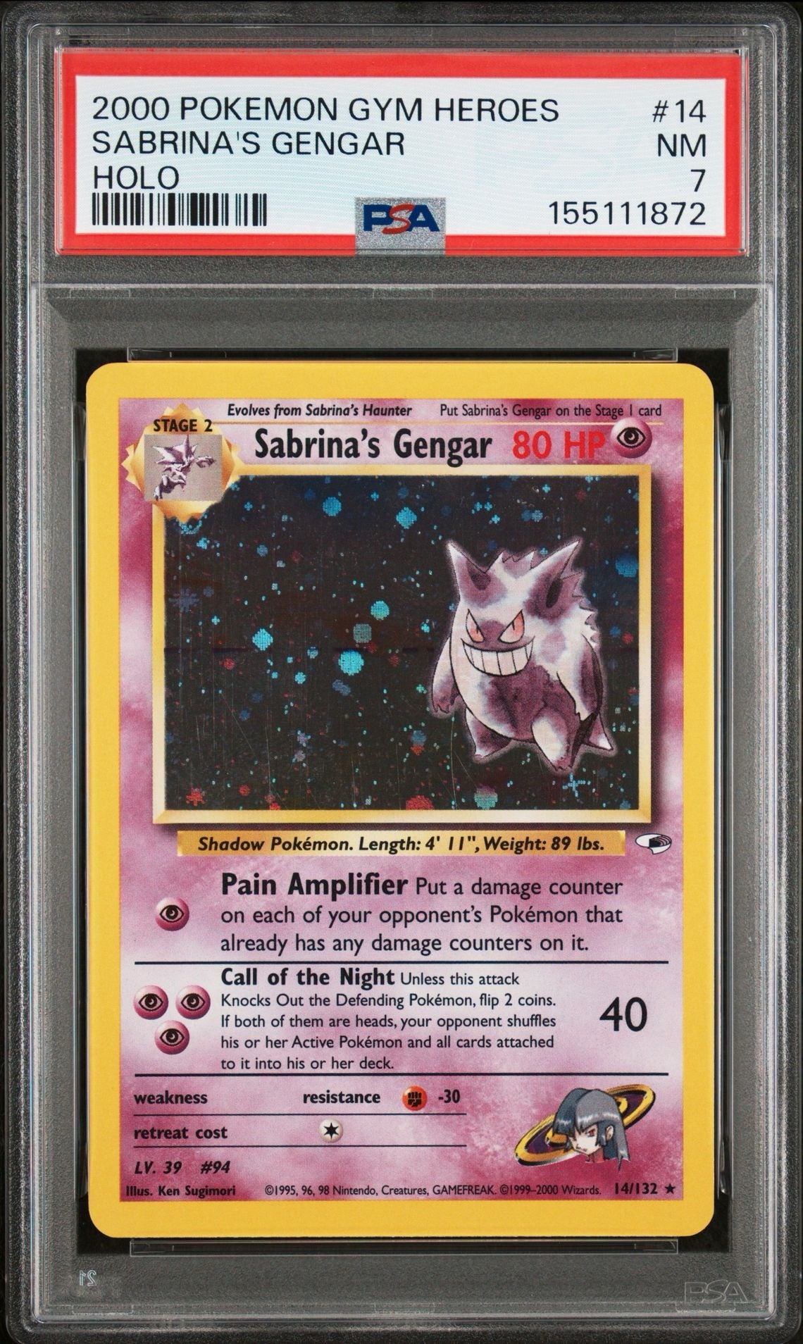 Sabrina's Gengar PSA 7.0 NM