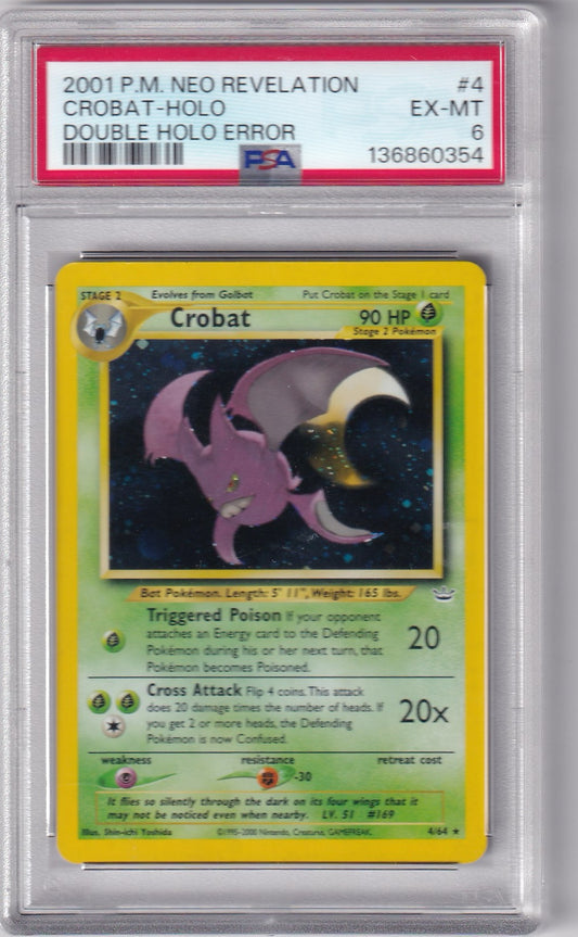 Crobat Double holo error PSA 6.0 EX - MT