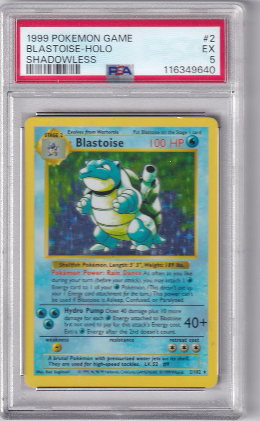 shadowless Blastoise PSA 5.0 EX